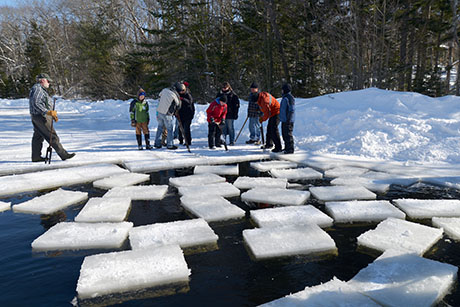 107 Sawing and ice block jam 460