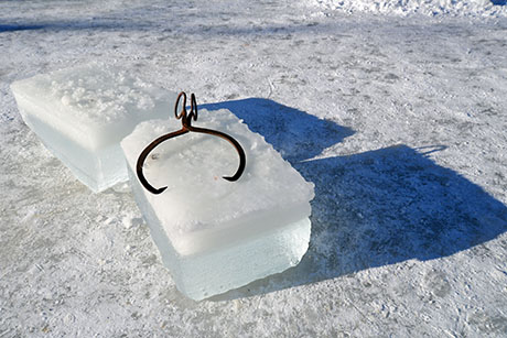 220 Ice block with tongs on it 460